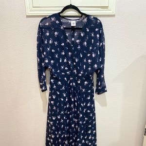 CABI Navy Floral Print Dress